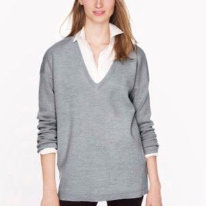 J.Crew Grey Wool V-Neck Sweater